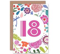 Wee Blue Coo CARD BIRTHDAY 18 EIGHTEEN FLORAL THEME GIFT