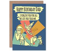 Wee Blue Coo CARD BIRTHDAY HAPPY DAD FATHER FORGIVE LIES FUNNY GIFT