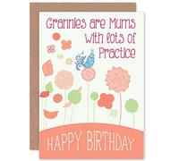 Wee Blue Coo CARD BIRTHDAY HAPPY GRANNY GRAN ORNATE BIRD FLOWER GIFT