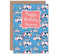 Wee Blue Coo CARD BIRTHDAY HAPPY GRANNY GRAN ORNATE BIRDS FLOWERS GIFT