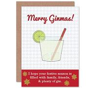 Wee Blue Coo CARD CHRISTMAS XMAS HAPPY MERRY GIN DRINK PUN FUN PRESENT GIFT
