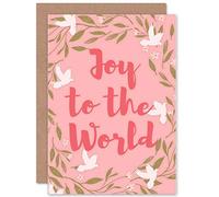 Wee Blue Coo CARD CHRISTMAS XMAS JOY WORLD DOVE MISTLETOE