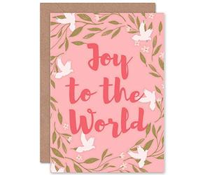 Wee Blue Coo CARD CHRISTMAS XMAS JOY WORLD DOVE MISTLETOE