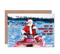 Wee Blue Coo CARD CHRISTMAS XMAS MERRY BE NAUGHTY SANTA PRESENT GIFT