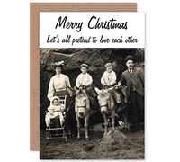 Wee Blue Coo CARD CHRISTMAS XMAS MERRY DONKEY FAMILY FUN PRESENT GIFT