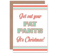 Wee Blue Coo CARD CHRISTMAS XMAS MERRY FAT PANTS FUN PRESENT GIFT