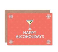 Wee Blue Coo CARD CHRISTMAS XMAS MERRY HAPPY HOLIDAYS COCKTAIL PUN PRESENT GIFT