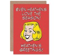 Wee Blue Coo CARD CHRISTMAS XMAS MERRY HEATHEN GREETING FUN PUN PRESENT GIFT