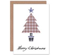 Wee Blue Coo CARD CHRISTMAS XMAS MERRY TARTAN TREE BONNIE SCOTLAND GIFT