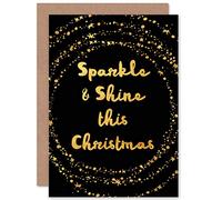 Wee Blue Coo CARD CHRISTMAS XMAS SPARKLE SHINE STARS