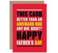 Wee Blue Coo CARD FATHERS DAY AWKWARD HUG HAPPY FUN GIFT