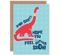 Wee Blue Coo CARD GET WELL SOON DINOSAUR PUN GIFT