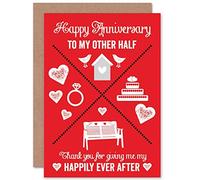 Wee Blue Coo CARD GREETING ANNIVERSARY HAPPY HAPPILY EVER AFTER WEDDING GIFT