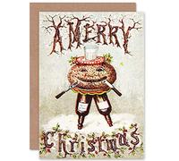 Wee Blue Coo CARD GREETING CHRISTMAS XMAS PLUM DUFF PUDDING FUNNY