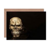 Wee Blue Coo CARD GREETING CREEPY GOTHIC SMOKY SKULL FACE WEIRD GIFT