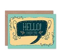 Wee Blue Coo CARD GREETING FRIEND FRIENDSHIP MISS YOU SPEECH BUBBLE