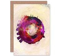 Wee Blue Coo CARD GREETING GIFT PAINTING SMALL WORLD ABSTRACT SKYLINE ISTANBUL TURKEY