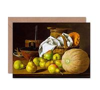 Wee Blue Coo CARD GREETING GIFT PAINTING STILL LIFE MELENDEZ PEARS MELON