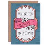 Wee Blue Coo CARD GREETING HAPPY ANNIVERSARY WONDERFUL WISHES