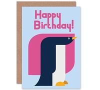 Wee Blue Coo CARD GREETING HAPPY BIRTHDAY CARTOON PENGUIN