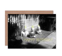 Wee Blue Coo CARD GREETING HAPPY BIRTHDAY STRANGE HALF PEOPLE