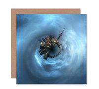 Wee Blue Coo CARD GREETING LITTLE WORLD CITY SKYLINE SHANGHAI CLOUDS GIFT