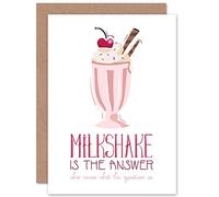 Wee Blue Coo CARD GREETING MILKSHAKE ANSWER QUESTION
