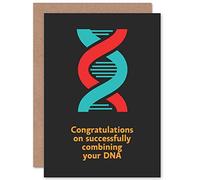 Wee Blue Coo CARD GREETING NEW BABY COMBINED DNA HELIX