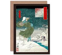 Wee Blue Coo CARD GREETING PAINTING YOSHITOSHI JAPANESE GENERALS HOJO TOKIYORI