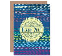 Wee Blue Coo CARD GREETING THANKS THANK YOU GOLD DISK DOTTED THEME GIFT
