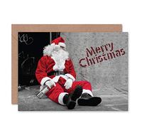Wee Blue Coo CARD MERRY CHRISTMAS XMAS SANTA ON HIS DAY OFF FUN GIFT