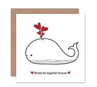 Wee Blue Coo CARD ROMANTIC VALENTINE WHALE LOVE TOGETHER FOREVER GIFT