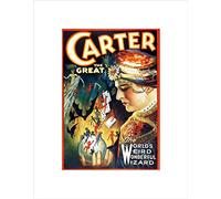 Wee Blue Coo Carter The Great The Magician Vintage Advert Wall Art Print