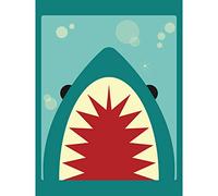 Wee Blue Coo Cartoon Shark Teeth Large Wall Art Poster Print Thick Paper 18X24 Inch
