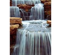 Wee Blue Coo Cascading Waterfall Over Natural Rocks Art Print Poster Wall Decor 12X16 Inch