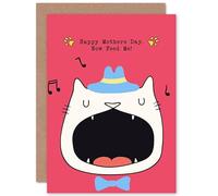 Wee Blue Coo Cat Mothers Day Feed Me Sealed Greeting Card Plus Envelope Blank inside