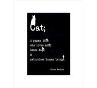 Wee Blue Coo Cat Pygmy Lion White On Black Quote Motivation Typography Wall Art Print