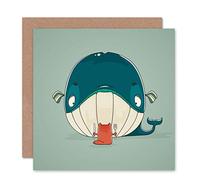 Funny Cartoon Whale Art Blank Just to Say Card Artery8 Multi One Size