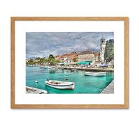 Wee Blue Coo Cavtat Croatia Harbour Boat Art Framed Wall Art Print