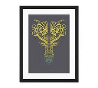Wee Blue Coo Celtic Knot Stag Head Deer Decorative Scottish Large Art Print Poster Wall Decor 18x24 inch Supplied Ready To Hang With Included Mount Brackets