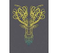 Wee Blue Coo Celtic Knot Stag Head Deer Ornate Decorative Scottish Art Print