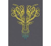 Wee Blue Coo Celtic Knot Stag Head Deer Ornate Decorative Scottish Art Print Poster Wall Decor 12X16 Inch