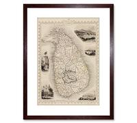 Wee Blue Coo CEYLON SRI LANKA MAP SMALL FRAMED ART PRINT F97X13184