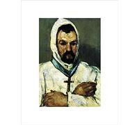 Wee Blue Coo CEZANNE PORTRAIT OF UNCLE DOMINIQUE AS A MONK FRAMED ART PRINT B12X1275