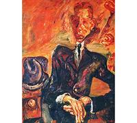 Wee Blue Coo Chaim Soutine Portrait Man Surreal Art Print Poster Wall Decor 12X16 Inch