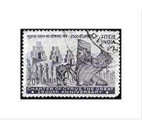 Wee Blue Coo Charter Cyrus Stamp Vintage Postage India Wall Art Print