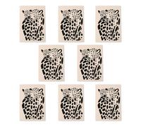 Wee Blue Coo Cheetah Spots Couple Him Her Art Cards Pack of 8 Any Occasion, A6 in Black | Size: 8 pack Wee Blue Coo Black 8 pack