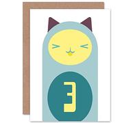 Wee Blue Coo CHILD BIRTHDAY CAT 3 THREE YEAR OLD NEW ART GREETINGS GIFT CARD