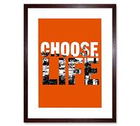 Wee Blue Coo Choose Life Trainspotting Edinburgh Scotland Artwork Framed Wall Art Print 12X16 Inch