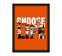 Wee Blue Coo Choose Life Trainspotting Edinburgh Scotland Artwork Framed Wall Art Print 18X24 Inch
